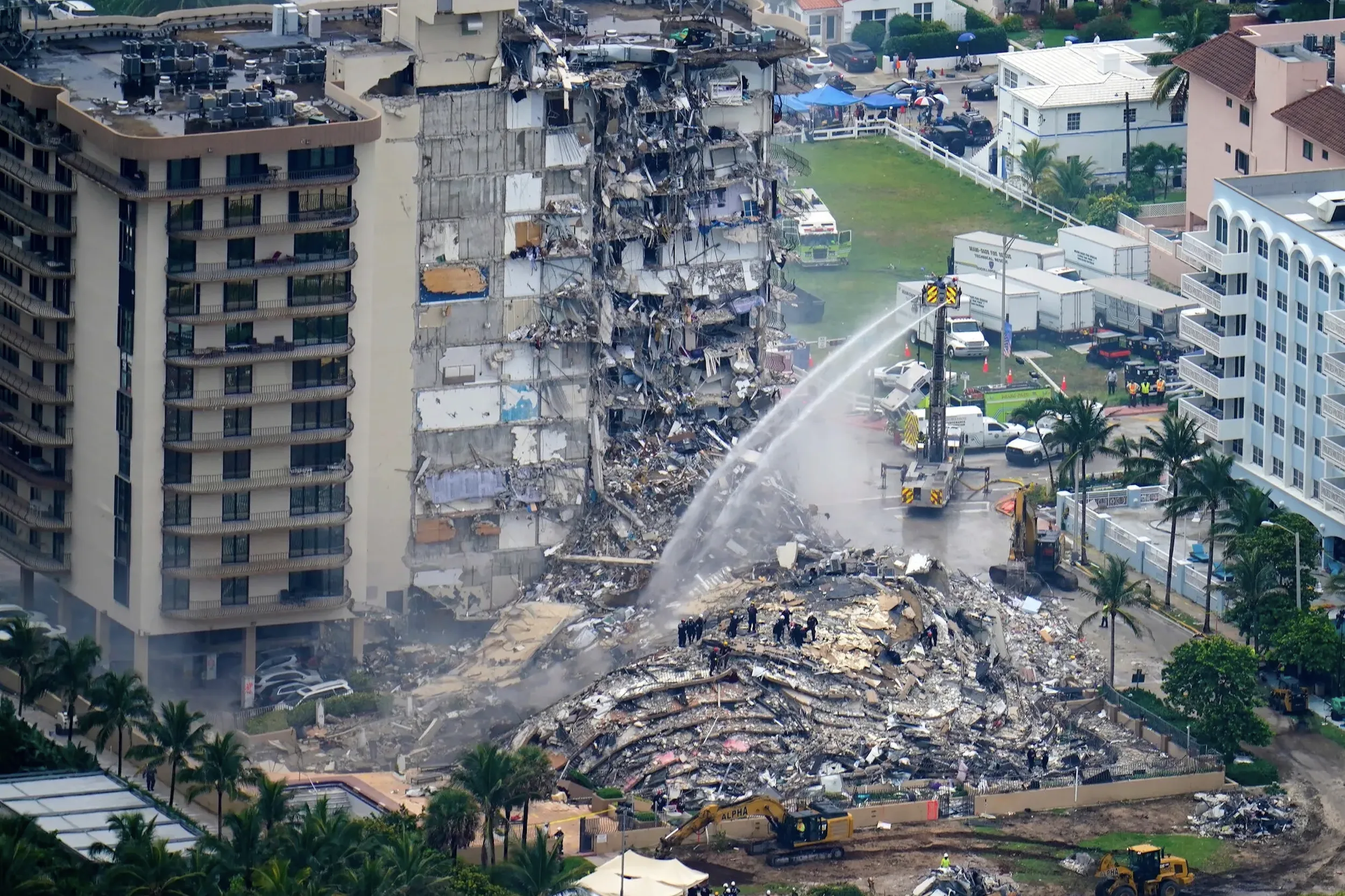 Aerial view of Surfside condo collapse that prompted Florida SB-4D milestone inspection requirements